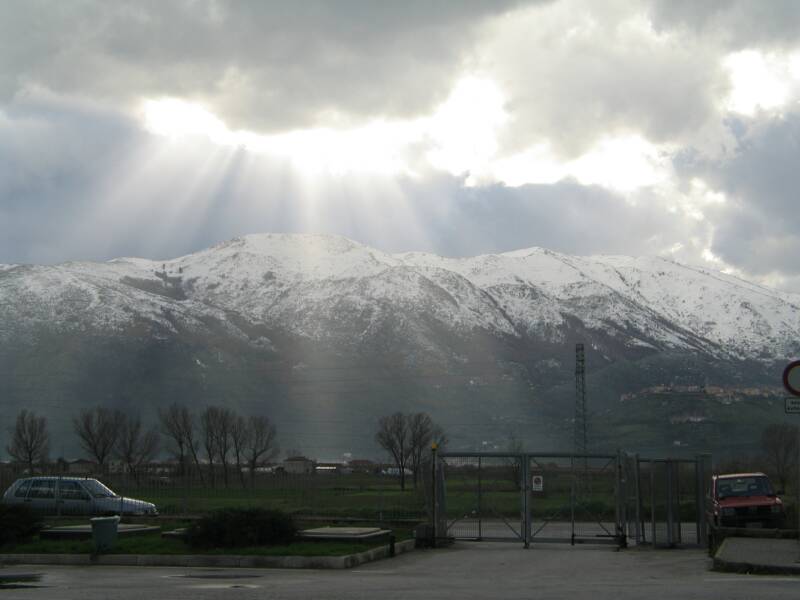 photo of the aspromonte mnt range in calabria heading towards the RC airport